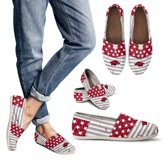 Star Stripers America Flag Arkansas Razorbacks Women Casual Shoes