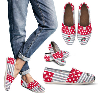 Star Stripers America Flag Ohio State Buckeyes Women Casual Shoes