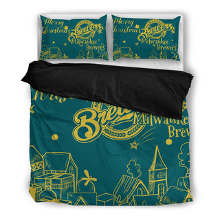 Nice Present Comfortable Christmas Milwaukee Brewers Bedding Sets