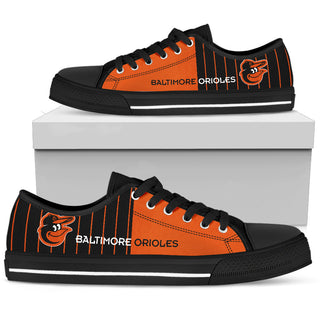Simple Design Vertical Stripes Baltimore Orioles Low Top Shoes