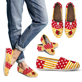 Star Stripers America Flag Louisville Cardinals Women Casual Shoes