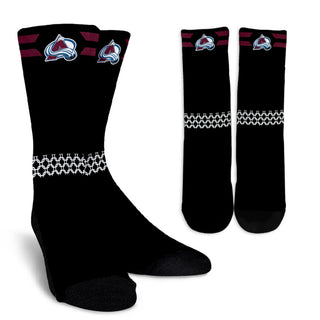 Round Striped Fascinating Sport Colorado Avalanche Crew Socks
