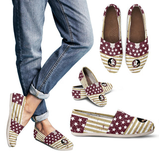 Star Stripers America Flag Florida State Seminoles Women Casual Shoes