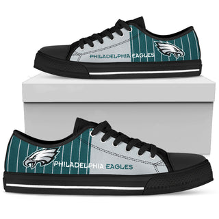 Simple Design Vertical Stripes Philadelphia Eagles Low Top Shoes