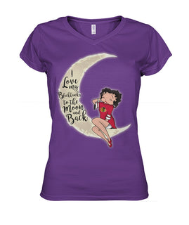 BB I Love My Chicago Blackhawks To The Moon And Back Tshirt