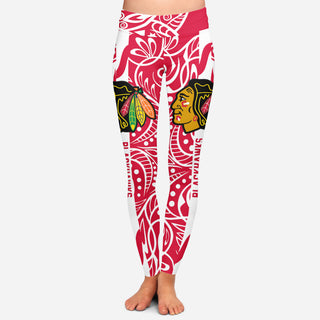 Curly Line Charming Daily Fashion Chicago Blackhawks Leggings