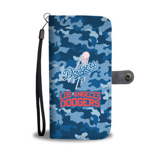 Camo Pattern Los Angeles Dodgers Wallet Phone Cases