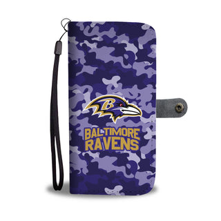 Camo Pattern Baltimore Ravens Wallet Phone Cases