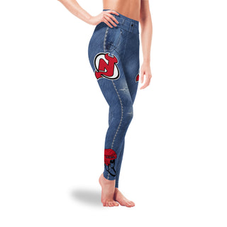Amazing Blue Jeans New Jersey Devils Leggings