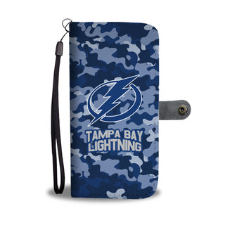 Camo Pattern Tampa Bay Lightning Wallet Phone Cases