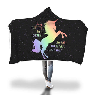 She Is Beauty Unicorn Hooded Blankets