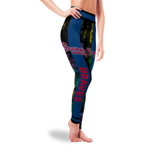 Mysterious Smoke Colors Atlanta Braves Leggings