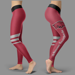 Through Great Logo Spread Body Striped Circle Arkansas Razorbacks Leggings