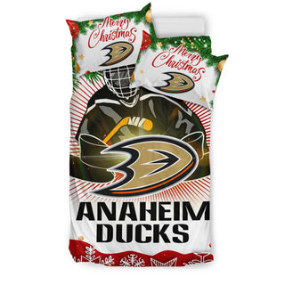 Funny Gift Shop Merry Christmas Anaheim Ducks Bedding Sets
