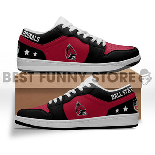 Gorgeous Simple Logo Ball State Cardinals Low Jordan Shoes