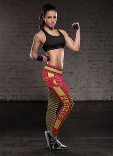 Fashion Gorgeous Fitting Fabulous Calgary Flames Leggings