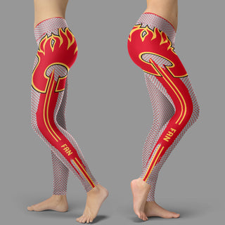 Charming Lovely Little Dots Along Body Calgary Flames Leggings