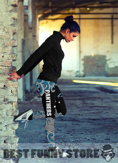 Colorful Summer With Wave Carolina Panthers Leggings