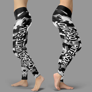 Camo Sporty Trending Fashion Fabulous Chicago White Sox Leggings