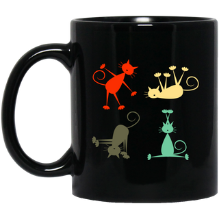 Yoga Retro Cat Mugs