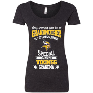 Black Minnesota Vikings NL6730 Ladies' Triblend Scoop