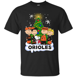 Snoopy The Peanuts Baltimore Orioles Christmas T Shirts
