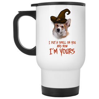 I Put A Spell On You Corgi Travel Mugs