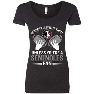 Florida State Seminoles football Black NL6730 Ladies' Triblend Scoop