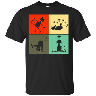Yoga Retro Cat T Shirts
