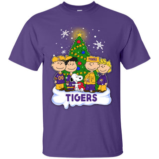 Snoopy The Peanuts LSU Tigers Christmas T Shirts