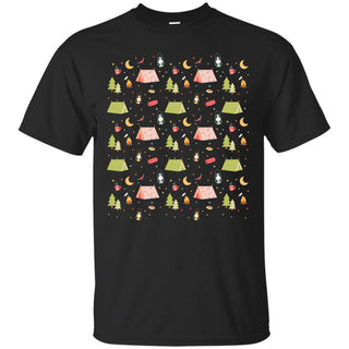Camping Icon Pattern T Shirts