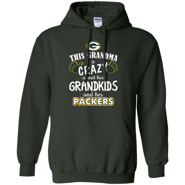 This grandma is crazy about her grandkids and her green bay packers shirt,  hoodie, sweater, long sleeve and tank top