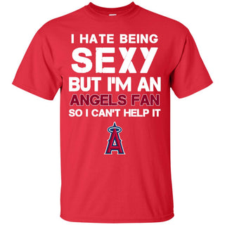 I Hate Being Sexy But I'm Fan So I Can't Help It Los Angeles Angels Red T Shirts