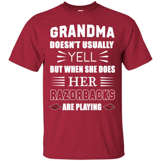 Grandma Doesn't Usually Yell Arkansas Razorbacks T Shirts