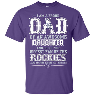 Proud Of Dad Of An Awesome Daughter Colorado Rockies T Shirts