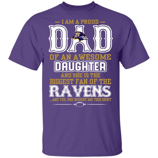 Proud Of Dad With Daughter Baltimore Ravens T Shirt