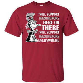 I Will Support Everywhere Arkansas Razorbacks T Shirts