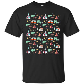 Camping Icon Pattern T Shirts