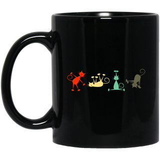 Yoga Retro Cat Mugs
