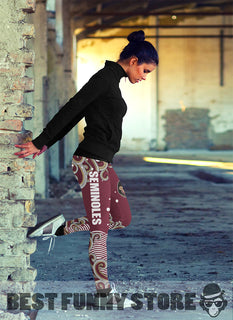 Colorful Summer With Wave Florida State Seminoles Leggings