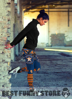 Simple Boho Houston Astros Leggings