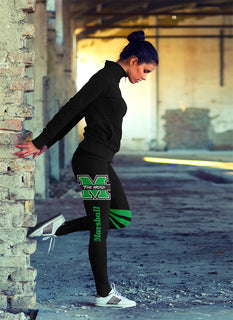 Through Great Logo Spread Body Striped Circle Marshall Thundering Herd Leggings