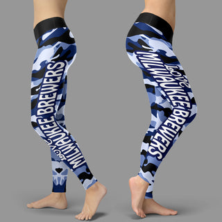 Camo Sporty Trending Fashion Fabulous Milwaukee Brewers Leggings