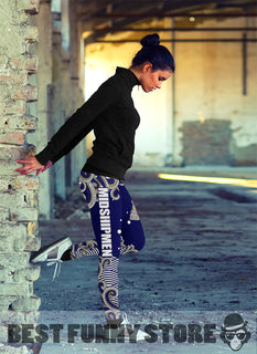 Colorful Summer With Wave Navy Midshipmen Leggings