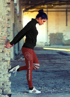 Through Great Logo Spread Body Striped Circle Oklahoma Sooners Leggings