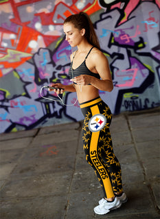 Dizzy Motion Zig Zag Pittsburgh Steelers Leggings