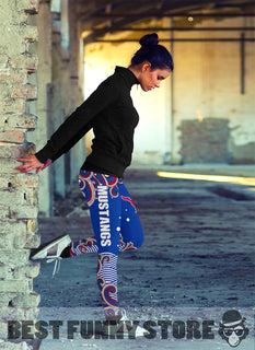 Colorful Summer With Wave SMU Mustangs Leggings