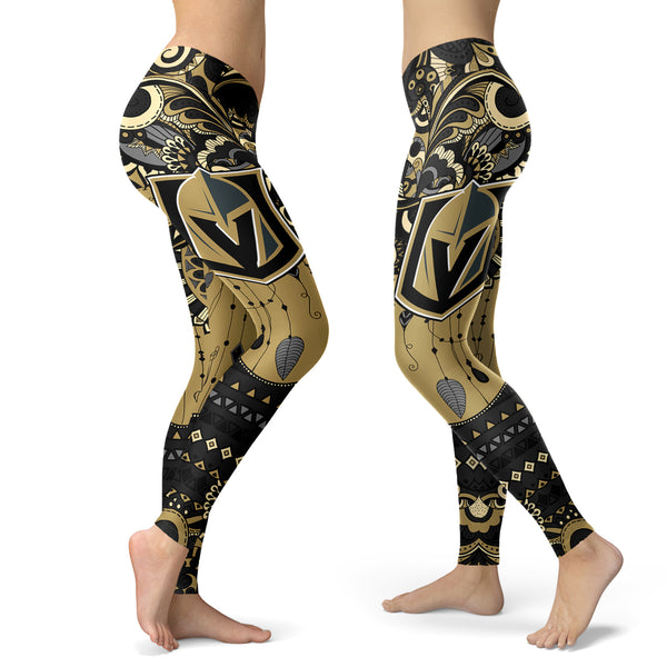 Concepts Sport Women's Las Vegas Golden Knights Lineup Black Leggings, XL | Holiday Gift