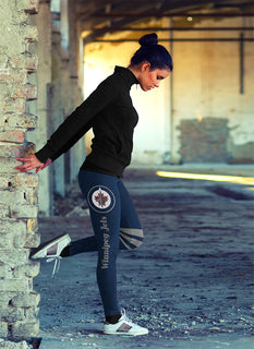 Through Great Logo Spread Body Striped Circle Winnipeg Jets Leggings