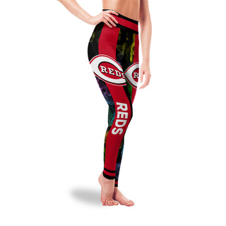 Mysterious Smoke Colors Cincinnati Reds Leggings